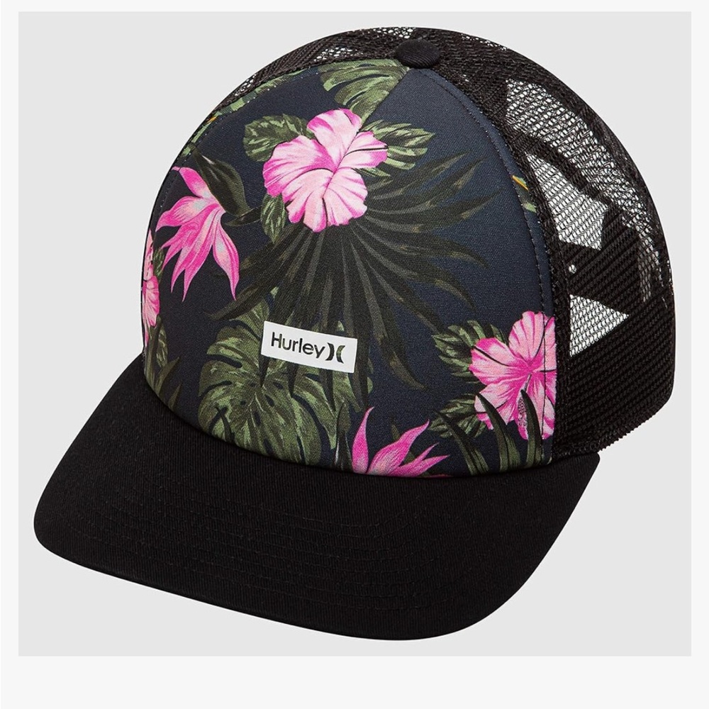 Hurley Black and Pink Floral Cap
